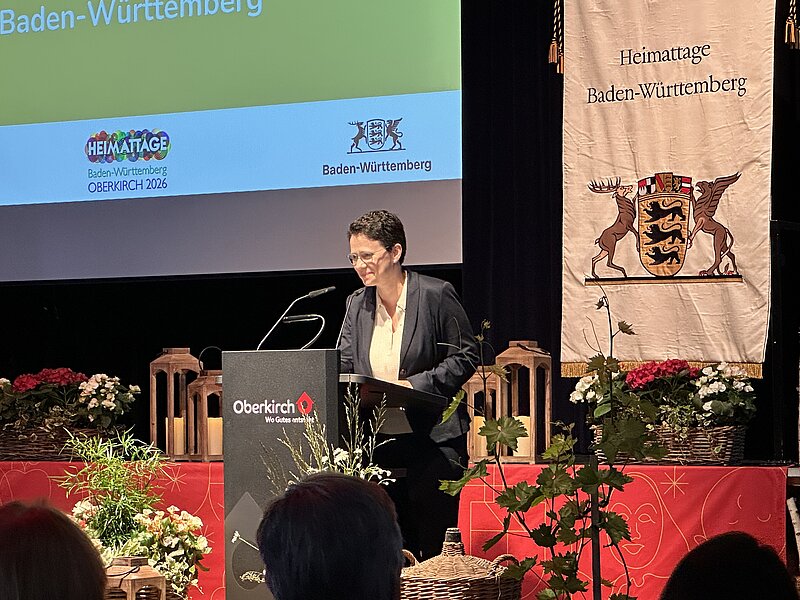 Ministerin Marion Gentges vom Ministerium für Ländlichen Raum, Landwirtschaft und Heimat bei Staatsempfang in Oberkirch.