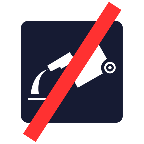 Durchgestrichenes Symbol einer Chemietoilette – Entsorgung verboten.