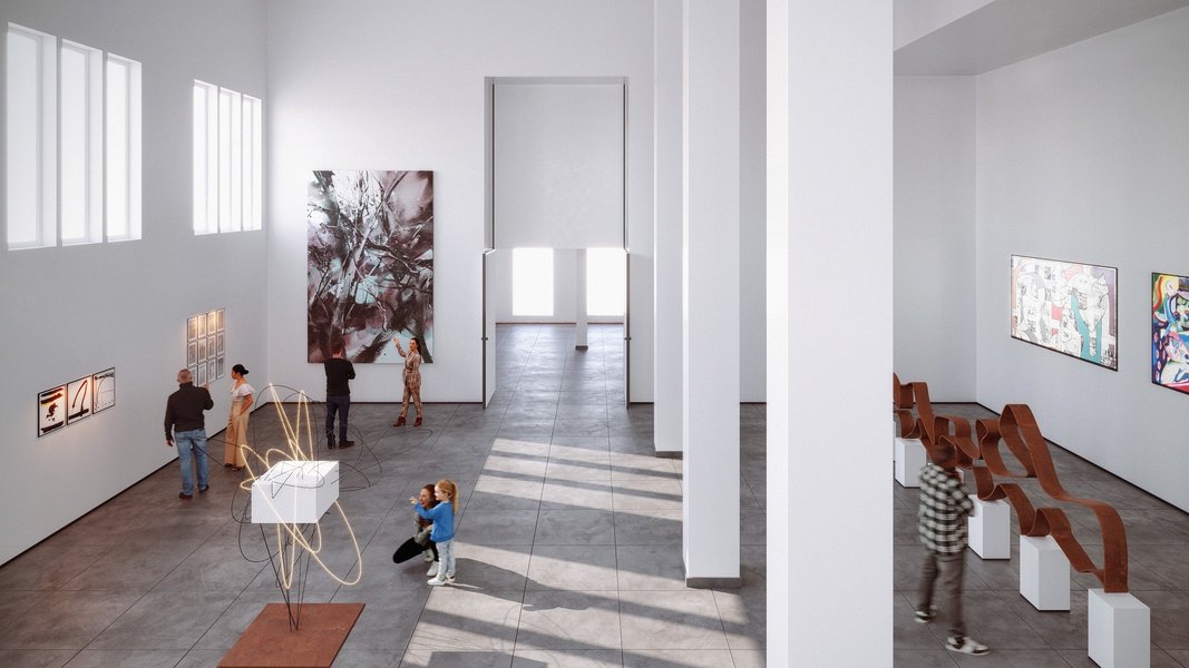 Galerie mit Platz für Wechselausstellungen, 2. OG (3D-Rendering)