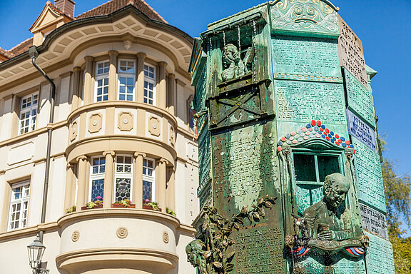 Nahaufnahme des Münsterbrunnens in Villingen.