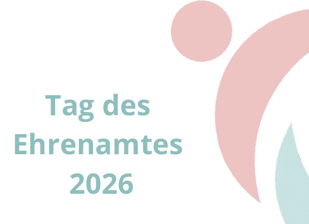 Plakat zum Tag des Ehrenamtes 2026 mit rosa Herz und Schrift. (KI generiert)