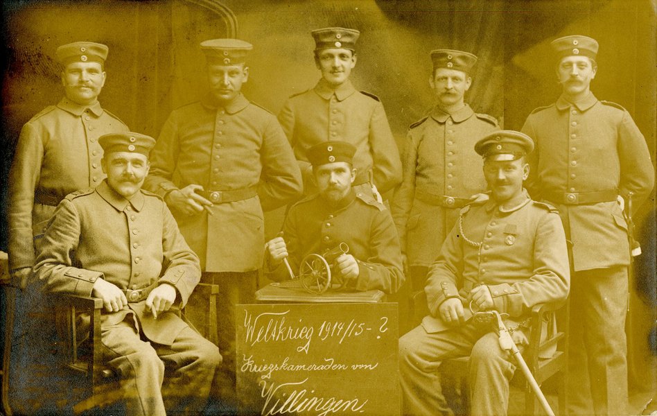 Feldpost - Gruppenfoto Villinger Soldaten
