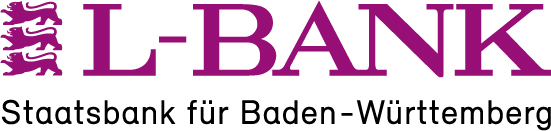 Logo der L‑BANK: links stilisierte drei Löwen, daneben großer Schriftzug "L‑BANK" und darunter "Staatsbank für Baden‑Württemberg".